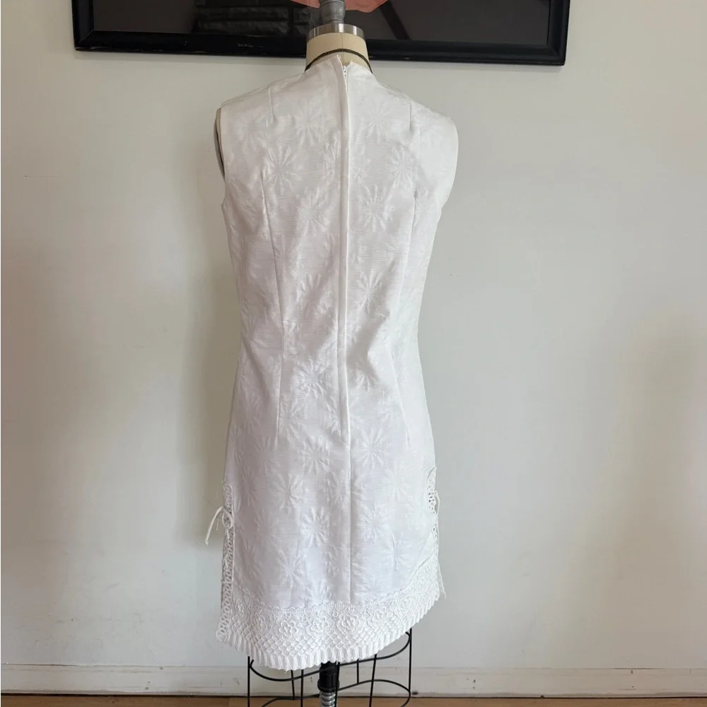 White Sleeveless Shift Dress VTG 1960’s. By Muriel Ryan. Serbin Of Florida - Picture 3 of 6